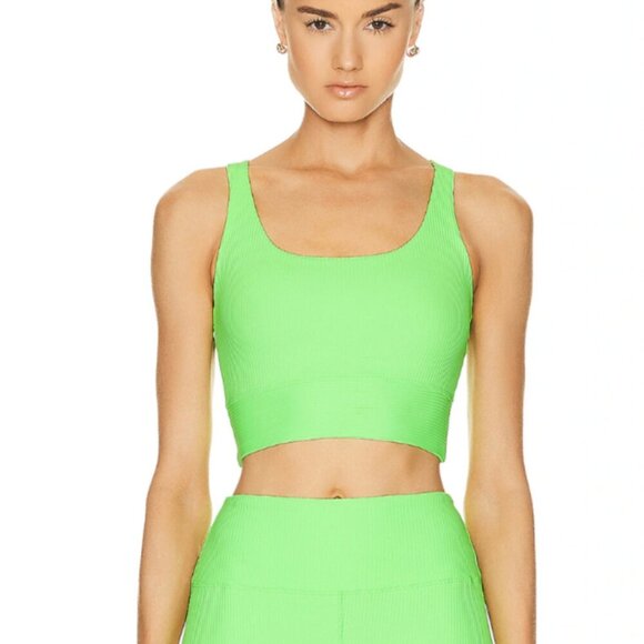 New! Year of Ours Gym‎ Crop Bra Ribbed Tank Neon - Picture 1 of 8